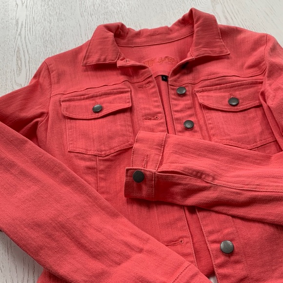 Jean jacket - coral / pink. - Picture 1 of 11